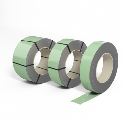 Лента оцинкованная с полимерным покрытием (штрипс) полиэстер 0,4мм RAL 6019 Бело-зелёный