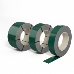 Лента оцинкованная с полимерным покрытием полиэстер (штрипс) 0,65мм RAL 6036 Перламутровый опаловый зелёный