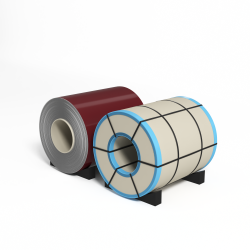 Рулон оцинкованный с полимерным покрытием полиэстер 0,7х1250мм RAL 3004 Пурпурно-красный