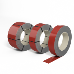 Лента оцинкованная с полимерным покрытием полиэстер (штрипс) 0,65мм RAL 3016 Кораллово-красный