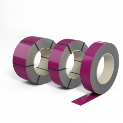 Лента оцинкованная с полимерным покрытием полиэстер (штрипс) 0,9мм RAL 4006 Транспортный пурпурный