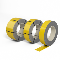 Лента оцинкованная с полимерным покрытием полиэстер (штрипс) 0,7мм RAL 1023 Транспортно-жёлтый