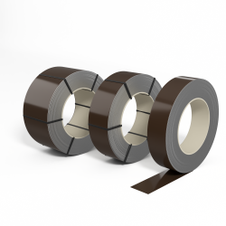 Лента оцинкованная с полимерным покрытием (штрипс) полиэстер 0,5мм RAL 8028 Терракотовый