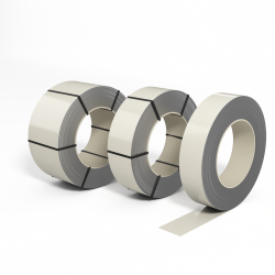 Лента оцинкованная с полимерным покрытием полиэстер (штрипс) 0,65мм RAL 9001 Кремово-белый