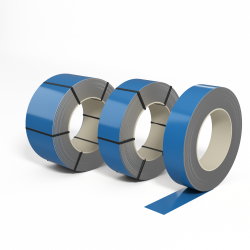 Лента оцинкованная с полимерным покрытием полиэстер (штрипс) 0,9мм RAL 5012 Голубой