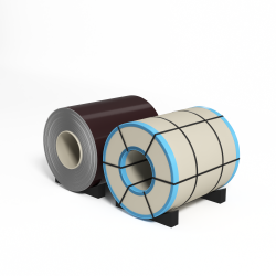 Рулон оцинкованный с полимерным покрытием полиэстер 1,0х1250мм RAL 3007 Чёрно-красный