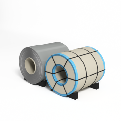 Рулон оцинкованный с полимерным покрытием полиэстер 0,4х1250мм RAL 9006 Бело-алюминиевый