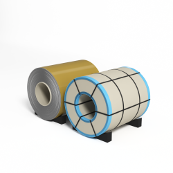 Рулон оцинкованный с полимерным покрытием полиэстер 0,6х1250мм RAL 1024 Охра жёлтая