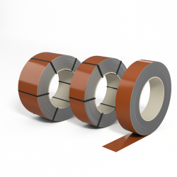 Лента оцинкованная с полимерным покрытием (штрипс) полиэстер 0,5мм RAL 8023 Оранжево-коричневый