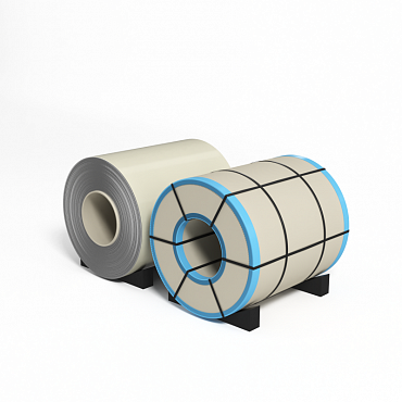 Рулон оцинкованный с полимерным покрытием полиэстер 0,4х1250мм RAL 1013 Жемчужно-белый