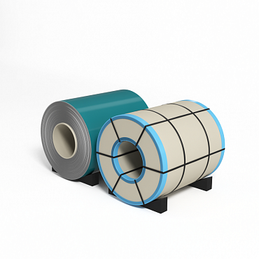 Рулон оцинкованный с полимерным покрытием полиэстер 0,8х1250мм RAL 5018 Бирюзово-синий