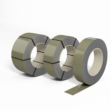 Лента оцинкованная с полимерным покрытием (штрипс) полиэстер 0,6мм RAL 7034 Жёлто-серый