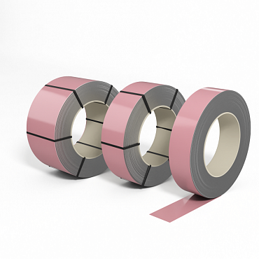Лента оцинкованная с полимерным покрытием полиэстер (штрипс) 0,9мм RAL 3015 Светло-розовый