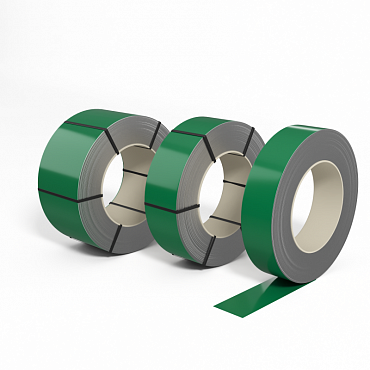 Лента оцинкованная с полимерным покрытием полиэстер (штрипс) 0,7мм RAL 6032 Сигнальный зелёный