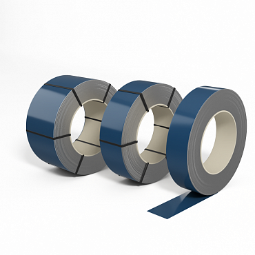 Лента оцинкованная с полимерным покрытием полиэстер (штрипс) 0,65мм RAL 5009 Лазурно-синий