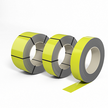 Лента оцинкованная с полимерным покрытием полиэстер (штрипс) 0,7мм RAL 1016 Жёлтая сера