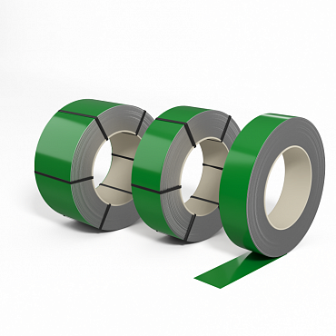 Лента оцинкованная с полимерным покрытием (штрипс) полиэстер 0,5мм RAL 6037 Зелёный