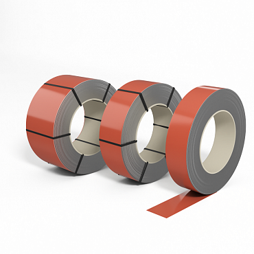 Лента оцинкованная с полимерным покрытием полиэстер (штрипс) 0,65мм RAL 3022 Лососёво-красный