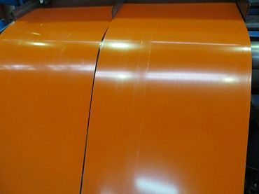 Лента оцинкованная с полимерным покрытием полиэстер (штрипс) 0,7мм RAL 2004 Оранжевый