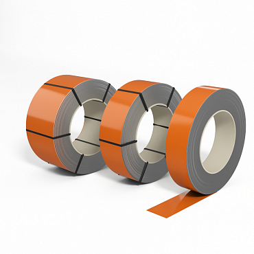 Лента оцинкованная с полимерным покрытием полиэстер (штрипс) 0,65мм RAL 2011 Насыщенный оранжевый