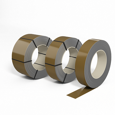 Лента оцинкованная с полимерным покрытием полиэстер (штрипс) 0,7мм RAL 8000 Зелёно-коричневый