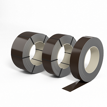 Лента оцинкованная с полимерным покрытием (штрипс) полиэстер 0,45мм RAL 8014 Сепия коричневый