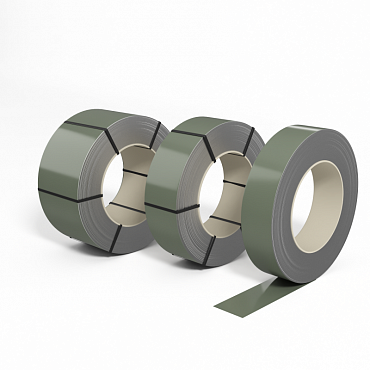 Лента оцинкованная с полимерным покрытием (штрипс) полиэстер 0,6мм RAL 7033 Цементно-серый