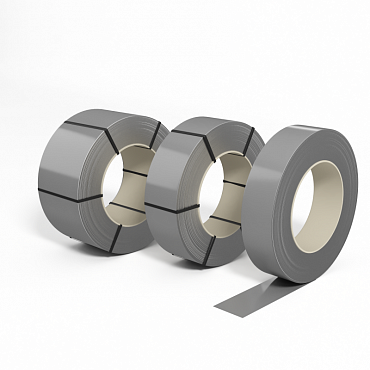 Лента оцинкованная с полимерным покрытием полиэстер (штрипс) 0,9мм RAL 9022 Перламутровый светло-серый