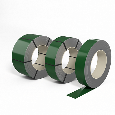 Лента оцинкованная с полимерным покрытием полиэстер (штрипс) 0,7мм RAL 6002 Лиственно-зелёный
