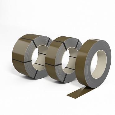 Лента оцинкованная с полимерным покрытием (штрипс) 0,8мм RAL 7008 Серое хаки