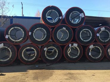 Рулон оцинкованный с полимерным покрытием полиэстер 1,0х1250мм RAL 4008 Сигнальный фиолетовый