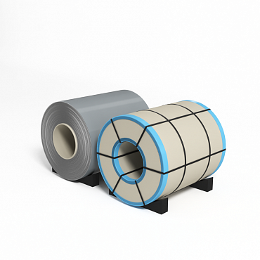 Рулон оцинкованный с полимерным покрытием полиэстер 0,4х1250мм RAL 7040 Серое окно