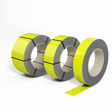 Лента оцинкованная с полимерным покрытием (штрипс) полиэстер 0,5мм RAL 1026 Люминесцентный жёлтый