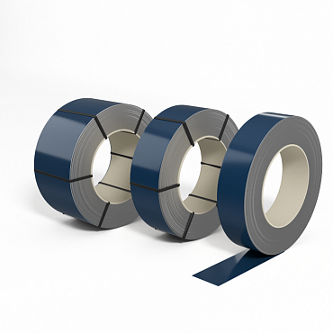 Лента оцинкованная с полимерным покрытием полиэстер (штрипс) 0,9мм RAL 5001 Зелёно-синий