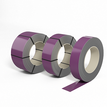 Лента оцинкованная с полимерным покрытием полиэстер (штрипс) 0,9мм RAL 4001 Красно-сиреневый