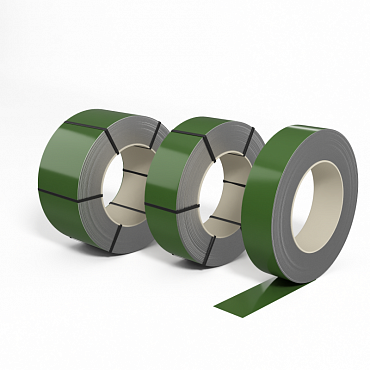 Лента оцинкованная с полимерным покрытием полиэстер (штрипс) 0,9мм RAL 6025 Папоротниково-зелёный