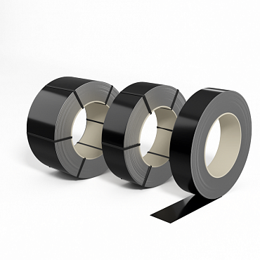 Лента оцинкованная с полимерным покрытием полиэстер (штрипс) 0,65мм RAL 9005 Чёрный янтарь